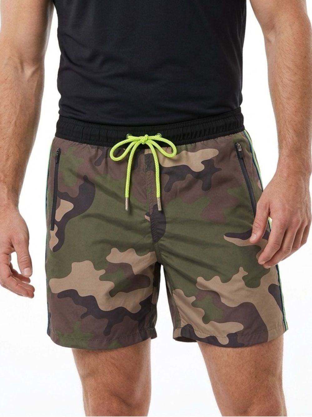 MC2 SAINT BARTH | Men’s Classic Camo Swim Shorts Side Stripe Size X-Large
